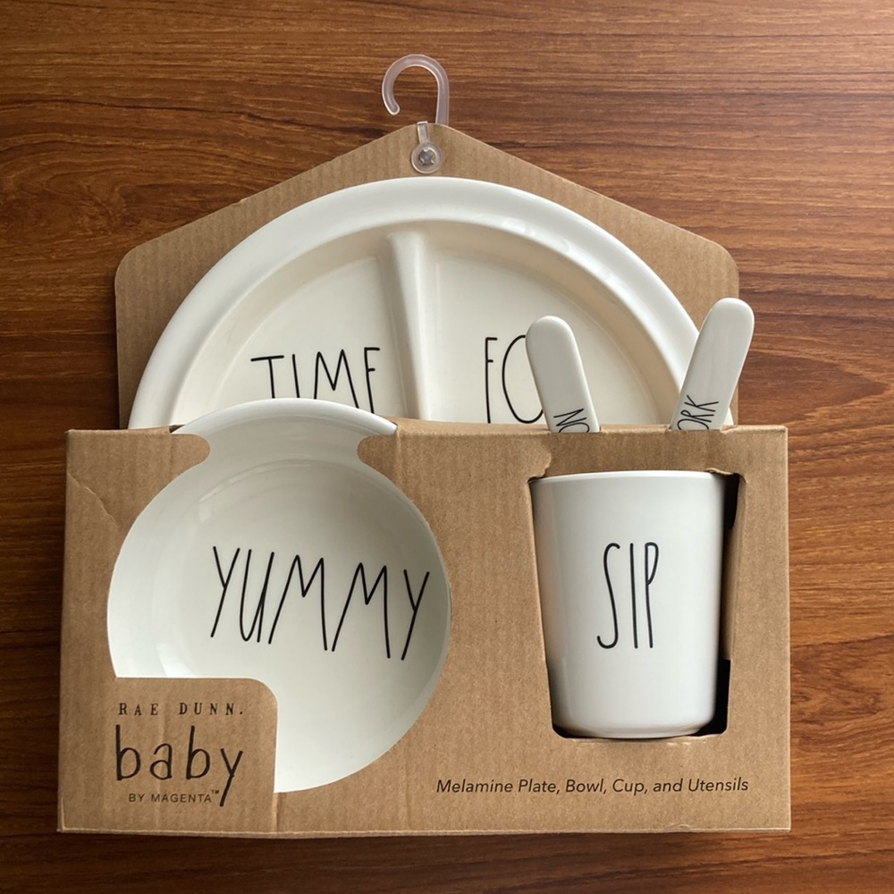 NWT Rae Dunn Baby by Magenta 5 Piece Melamine Plate Set